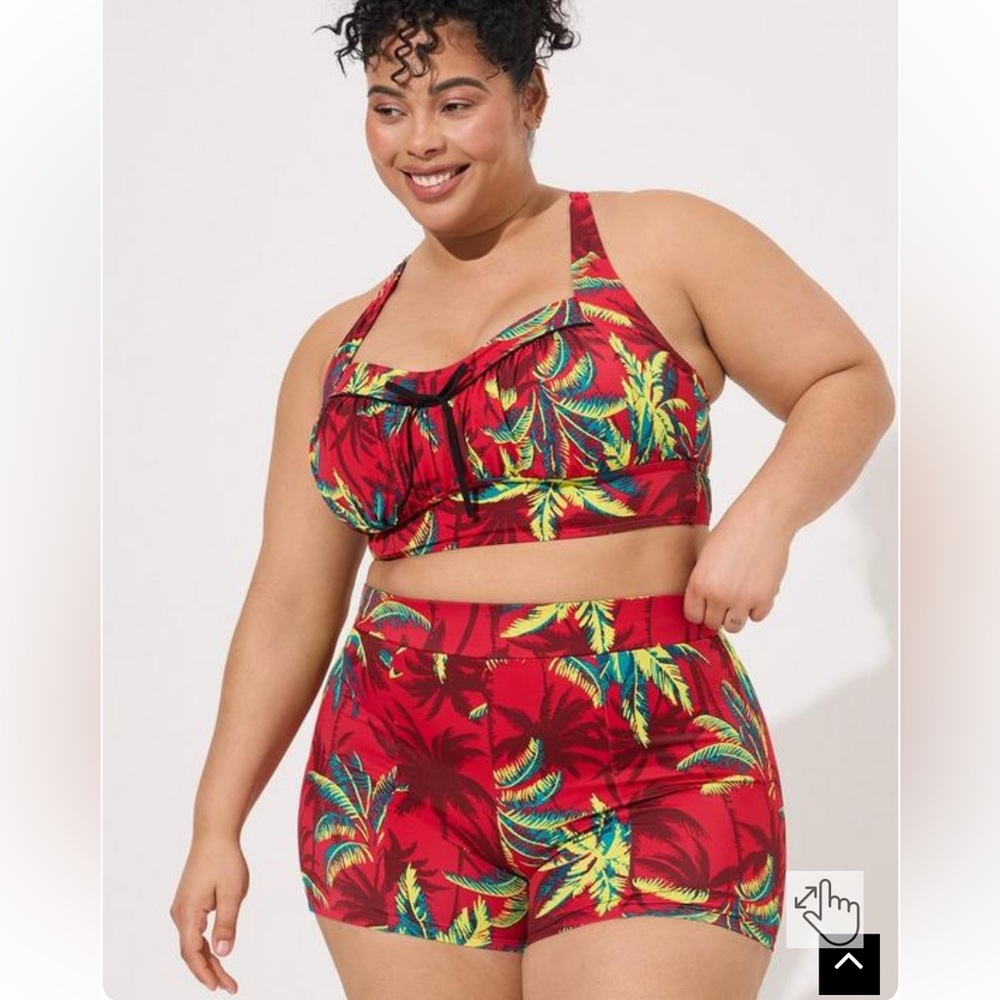 New! Set! Torrid sz 4 Tropical Shadows Bathing Swim Suit Top Bottom 4X